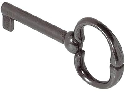 Gedotec Buntbartschlüssel für Möbel-Schloss Ersatz-Schlüssel Deko Bartschlüssel Schrank - H2147 | 40 mm | Messing braun brüniert durchgerieben | 1 Stück - Möbelschlüssel Antik Vintage Rohling