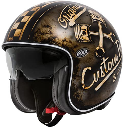 PREMIER Helm Vintage OP 9 BM,BRAUN / OCHER / SCHWARZ,L