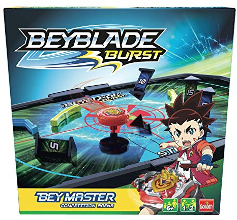 Pressman 108699 Beyblade Burst Arena Wettbewerb Drehen, werfen Sie Ihren Kreisel und klopfen Sie die Säulen, um Punkte zu gewinnen, Sortiert
