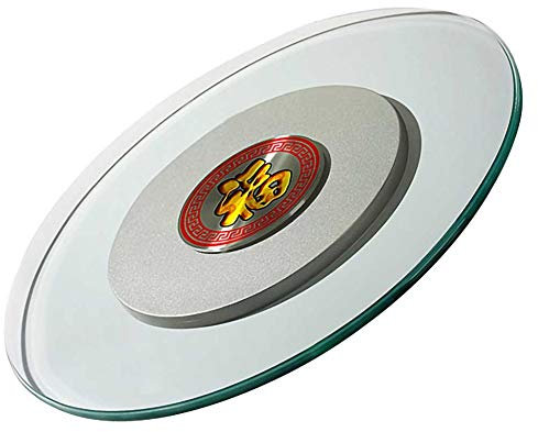 Lerpan Plateau Tournant Lazy Susan En Verre TrempéÉpaissi,Multi-Taille Assiette De Service/Plateau Rotatif,Nourriture Facile À Partager,Pour Le Réunions De Famille/Transparent / 70Cm