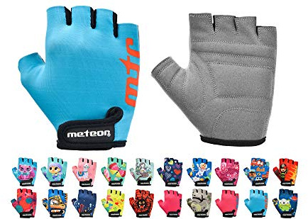 meteor Guanti da Ciclismo da Bambino con Corto Mezze Dita - Guanti da Ciclista per Bambini - Sicurezza Accessori - Mano Protect