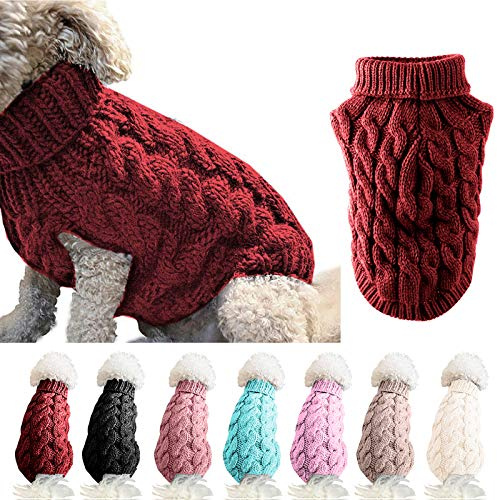 Jersey de Punto de Cuello Alto para Perros y Mascotas, Ropa para Perros y Mascotas, Jersey de Punto de Cuello Alto (recomendación para Elegir la Talla más Grande)
