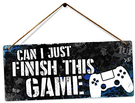 Toasted Merch Can I just finish this game BLUE – Twine | Printed Metal Wall Sign Plaque