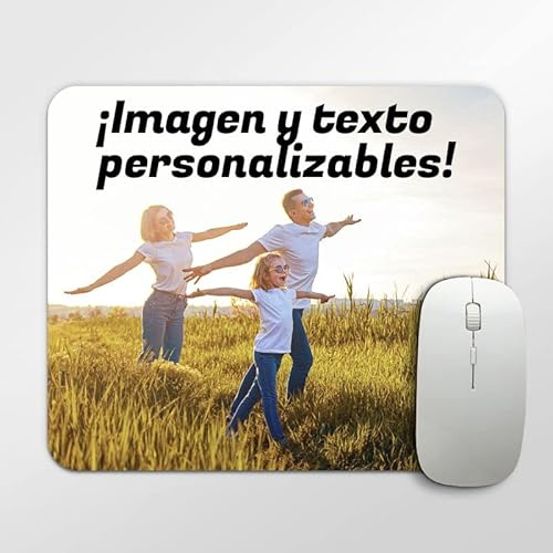 Tenvinilo | Alfombrilla Ratón Personalizada | Imagen y Texto | Accesorios Ordenador | Regalo Original | Antideslizante | Impermeable | Lavable | Ecológica | 25 x 20cm