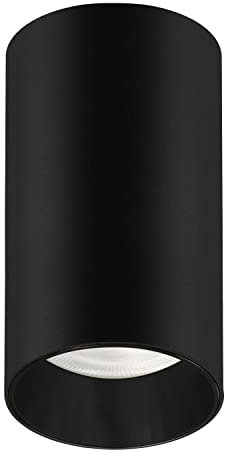 Maclean MCE458 Ceiling Spotlight Cover Round Tube Surface Mounted Luminaire Led Halogen Light GU10 (Black) No Bulb