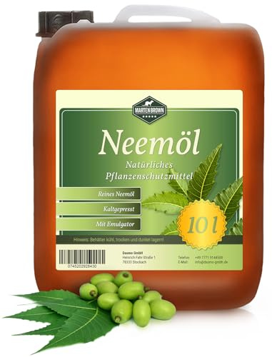 Martenbrown® 10l Neemöl/Niemöl mit Emulgator fertig gemischt für sofortige Anwendung/Naturprodukt gegen Schädlinge/organisches Mittel für Pflanzenschutz/gegen Blattläuse und Mehltau