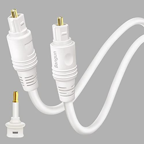 White Optical Cable for Soundbar to TV, 1m (3ft) Slim Digital Optical Audio Cable, Fiber Optic Toslink Cable Compatible with LG, Samsung, Sony, Panasonic