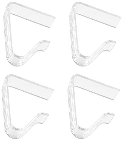 Disnace 4 Pcs Pinzas para Mantel Transparente, Mantel Fijo, Invisible Firme Clips para Mantel Ajustables Plastico Manteles Presilla Ideal para Exterior Jardín, Terraza, Restaurante, Camping (Grande)