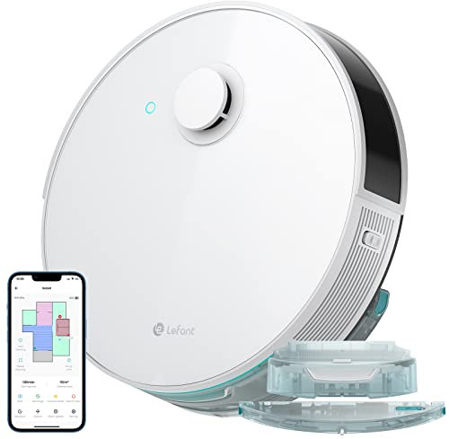 Lefant N3 Robot Vacuum Cleaner with Mop Room Mapping 4000Pa, Laser Detection Smart Obstacle Avoidance Carpet Detection Virtual Boundary Precise Customized Cleaning, Alexa/Google Home Control