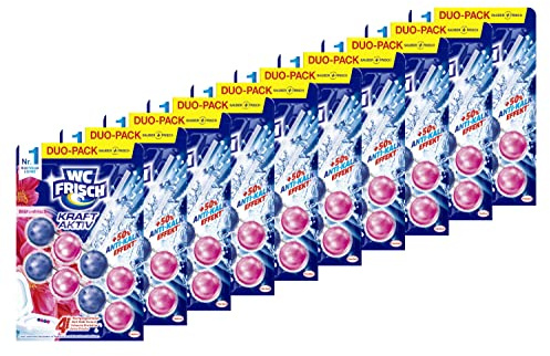 WC FRISCH Kraft Aktiv Duftspüler Blüten-Frische (10x 100 g), WC Reiniger für Reinigung bei jeder Spülung, Duftsteine für langanhaltend frischen Duft, + 50% Anti-Kalk Effekt