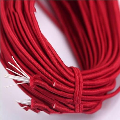 Banda elástica redonda de 2 mm Cuerda elástica de color Cuerda de goma Accesorios para el cabello redondos Banda de goma Cuerda Cordón elástico con cuentas Ropa de costura-04-2mm-5M