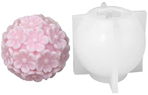 CENMOO 10 Seifenformen mit Blumen, Formen zur Herstellung von Seifenstangen mit Silikonkugeln, zum Backen von Kuchen, wiederverwendbar, nicht klebrig, Kuchenformen