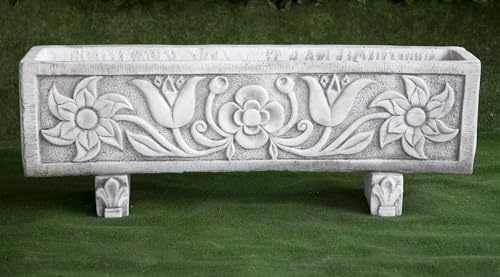 AnaParra Jardinera clásica de Hormigón Soria 120x26x36cm. |Material: Hormigón Piedra | Peso: 73Kg. | Color: Gris | para Exterior.