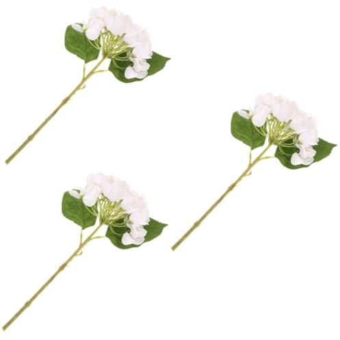 Garneck 3St künstliche Hortensie Hortensienverzierung künstliche hochzeitsdeko Wohnkultur Dekor Blumenarrangements Sträuße simulierte Blumensträuße Haushalt Strauß Requisiten Weiß