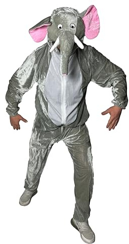 Foxxeo graues Elefanten Kostüm für Erwachsene, Größe:XXXXL