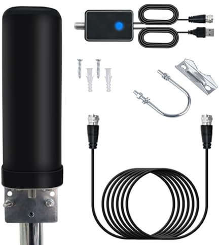 Fegtrtyoa Antenna TV Digitale Tipo Barilotto HD DTMB DVB-B2 ATSC Antenna A Terrestre Ricevitore TV per Interni Ed Esterni 1 Set