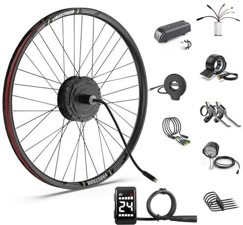 BAFANG Rueda Motor Trasero de Bicicleta 48V 500W para Bici 26, Versión Cassette con Anchura de Montaje 135-142mm, Brushless Geared Hub Motor - Ebike Conversion Kit con Pantalla LCD DZ40