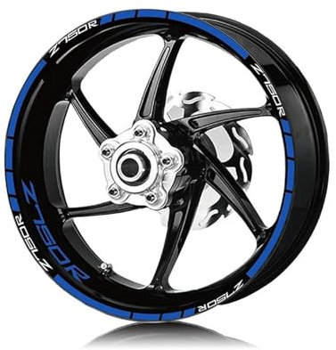 Felgendekoration Motorrad-Reifen Und Felge, Reflektierender Dekorativer Aufkleber, Kombi-Räder-Aufkleber-Set Für Z750R Z 750r Langlebig und attraktiv(Reflective blue)