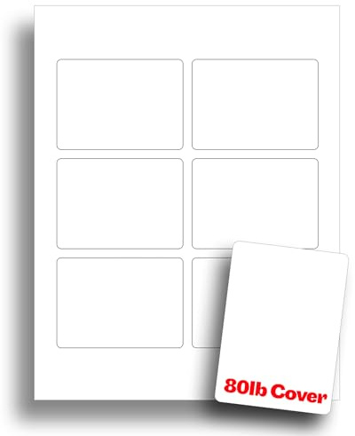 Desktop Publishing Supplies Weißes bedruckbares Spielkartenpapier – Blanko-Spielkarten für Tintenstrahl- und Laserdrucker – schwerer 36,3 kg Einband – 50 Blatt/300 leere Spielkarten