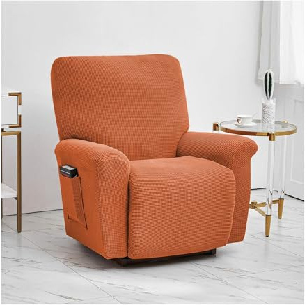 Mswborml A, Modern Sesselbezug, Stretchhusse für Relaxsessel 4-Teilig, Stretch, Sesselbezug Relaxsessel Hochlehner mit Taschen, Sofabezug Stretch Relaxsessel Sesselbezug Bezug für Fernsehsessel