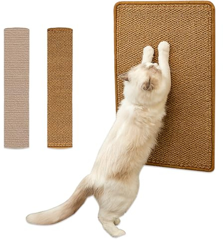 TYXHXTF 2 PièCes Tapis Griffoir pour Chat,100 x 30 cm,60 x 30 cm,Tapis à Gratter Horizontal,Anti-DéRapant Griffoir Chat Horizontal Et Verticale,ProtèGe Les Meubles Et Les CanapéS,Marron
