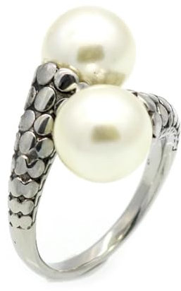 Titan Stahl Ring Vintage Ring Insektenring mit großem Perlenring