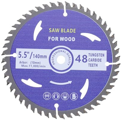 Kozelo Circular Saw Blade - [5-1/2-inch x 48 Teeth x 10mm Arbor] Circular Cutting Blade Adapter for Woodworking Plastic Use, 11000RPM