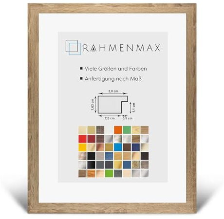 RahmenMax PuzzelMax Puzzlerahmen Bilderrahmen Posterrahmen 80x120 cm Sonoma Eiche Dekor 120x80 cm mit Antireflex Kunstglas