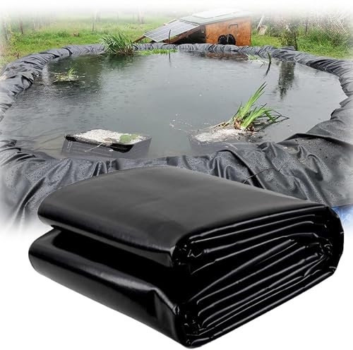 Schwarze HDPE Wassergärten Teichfolie 0,12 mm für Fischteiche, Wasserfall, Bachläufe, Springbrunnen, langlebige wasserdichte Membran (Größe: 6 m x 7 m)