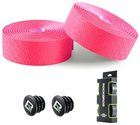 ROCKBROS Rennrad Lenkerband 220 cm, 2 Rollen Lenkerbandset | Stoßdämpfend und rutschfest, extra lang und selbstklebend, einfache Montage für Rennrad, Gravel Bike und Trekkingrad