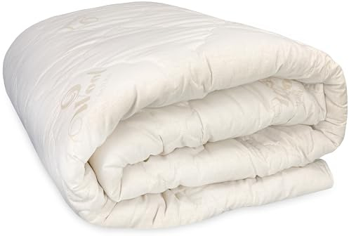 Merino Premium Schafschurwolle Steppbettdecke – Natürlich, Atmungsaktiv & Ganzjährig Nutzbar (155x200 cm)