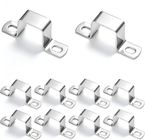 HSUYUN 10 Stück Quadratrohrschelle, 25 x 25 mm Bügelschelle, 304 Edelstahl Schlauchhalter Quadratisch, Rohrhalterung für Rohr, Möbel und Bauinstallationen