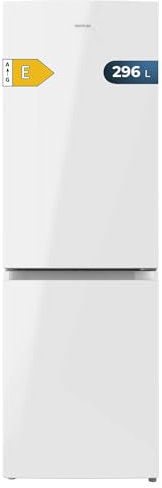 Cecotec Frigorífico Combi 2 Puertas Bolero CoolMarket Combi 296 DF White E. 296L, 60cm de ancho, Funciones FastCooling, FastFreezing y DeFrost, LED interior, Blanco