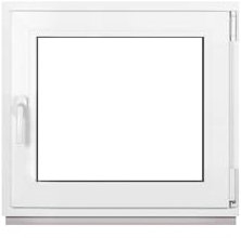 Framex Finestra in Plastica Bianca Larghezza x Altezza 80 x 70 cm (800 x 700 mm) Triplo Vetri (32 mm), Anta-Ribalta, Girevole DIN Destra – Premium