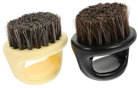 BAZEITFLOW 2 Stück Bartbürste mit Rosshaar Multifunktionale Haarentfernung Ergonomischer Griff Herren Bartpflege Styling tool für Salon und Zuhause gegen Bartjucken und Haarbruch