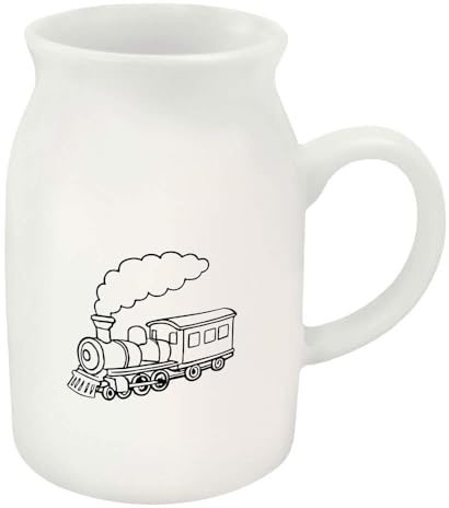 Azeeda 'Steam Train' Ceramic Milk Jug - 300ml (MJ00020737) | 10oz Creamer / Small Pitcher for Tea, Coffee, Breakfast and Dining