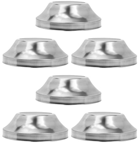 Ipetboom Soporte para Barandilla Base Redonda de Acero Inoxidable 6 Piezas Brida de Suelo Diámetro Interior 51 MM para Postes y Columnas de Escalera Anclajes Decorativos para Terrazas y