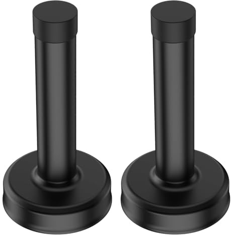 Black Door Stop, 2 Pack Door Stoppers for Skirtings, Wall Protection and Noise Reduction Solution, Modern Matte Finish for Home and Office Use