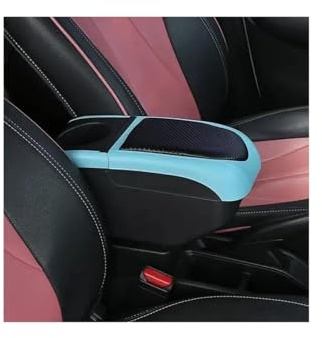 Mittelkonsole Aufbewahrungsbox Mittelarmlehnenbox Mit USB-Anschluss Für Peugeot 107(Black blue color)