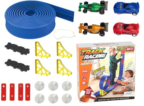Race Car Set – Cool Vehicles Playset, Speed Track Toys, Friction Powered Racers, Stunt Driving Collection, Kids Play Garage Bundle | Toy Racing Cars for School Kindergarten Nursery Children