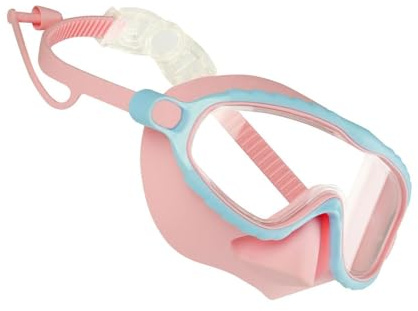 Generisch Lunettes de natation pour enfants avec protection nasale, anti-buée, anti-fuite, avec bouchons d'oreille, pour filles de 4 à 16 ans, eau, plongée, été, piscine, entraînement