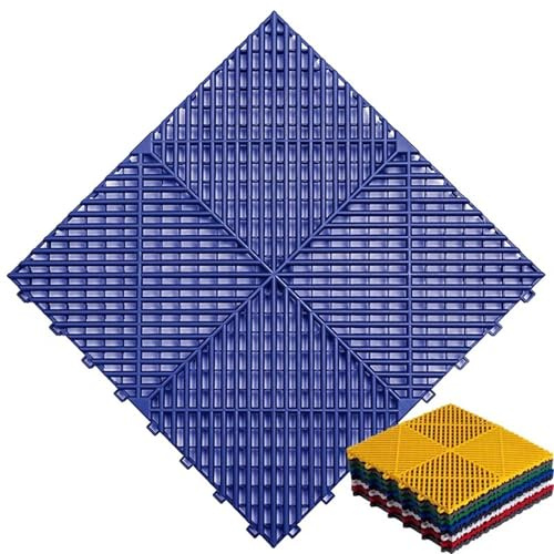 Interlocking Garage Floor Tiles - Heavy Duty PVC Self-Draining Mats for Garage & Car Wash, Modular Flooring, 30-pack, 40x40cm, Ideal for 4.8㎡ Coverage