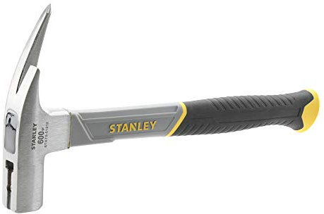 Stanley Fiberglas Latthammer mit rauer Bahn STHT0-51312 (600g, 336mm Länge, mit Fiberglas-Kern, polierter Kopf, Anti-Rutschgriff aus zwei Materialien, optimal ausbalanciert)