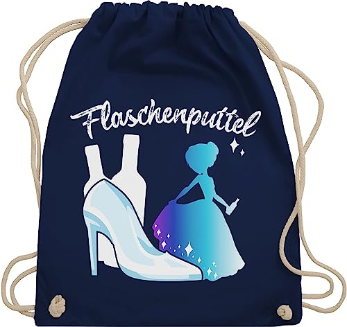 Shirtracer Turnbeutel Rucksack - JGA Junggesellenabschied Frauen - Flaschenputtel I Flaschen Puttel Mädelsabend I Saufprinzessin I Malle Party Trinken I Saufen - Unisize - Navy Blau - saufrucksack