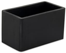 Flyshop - 4 coprigambe in silicone nero per sedie e mobili, a forma rettangolare, per tavolo, sedie, piedi e pavimento, 30 x 60 mm (3,0 x 6,0 cm)