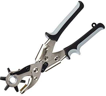 RONGJJ Agujeros Punzón De Cuero, Punzón De Cinturón, Alicate De Punzón Giratorio para Trabajo Pesado, Tamaño Múltiple para Cinturones, Manualidades, Tarjeta Redondos, D