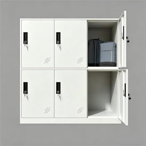 MECOLOR 4,6,9 Puertas de Metal Armario de Oficina empleados Uso pequeños armarios Dormitorio Cubos, Sala de Estar y Escuela Suelto, Organizador de Almacenamiento para niños (Full White,6D)