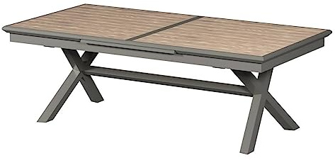Hespéride – Ausziehbarer Gartentisch Axiome Honey – 12 Sitzplätze – Rostfreies, epoxidbeschichtetes Aluminium – Automatische Ausziehfunktion