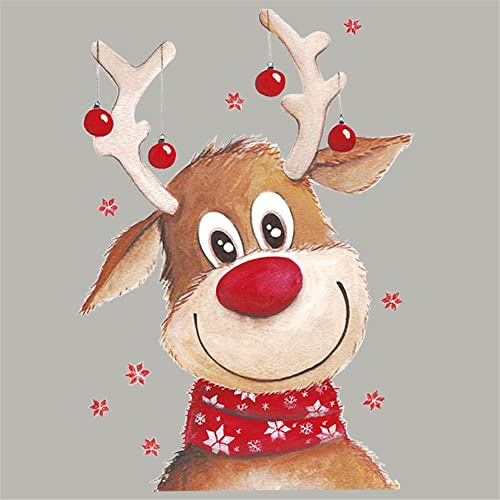 GIVBRO Aufnäher zum Aufbügeln, Wärmetransfer-Aufkleber, Weihnachten, Elch, Applikation, Aufkleber für Aldult Kleidung, T-Shirt, Jacken, Jeans, Tasche
