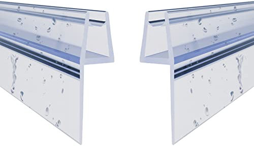 Duschdichtungen 200cm 2er Set mit extra langer Dichtfahne Ersatzdichtung für Falttür Drehfalttür Dichtungsprofile Duschtür Dichtung Gerade Glasstärke 7 mm 8 mm